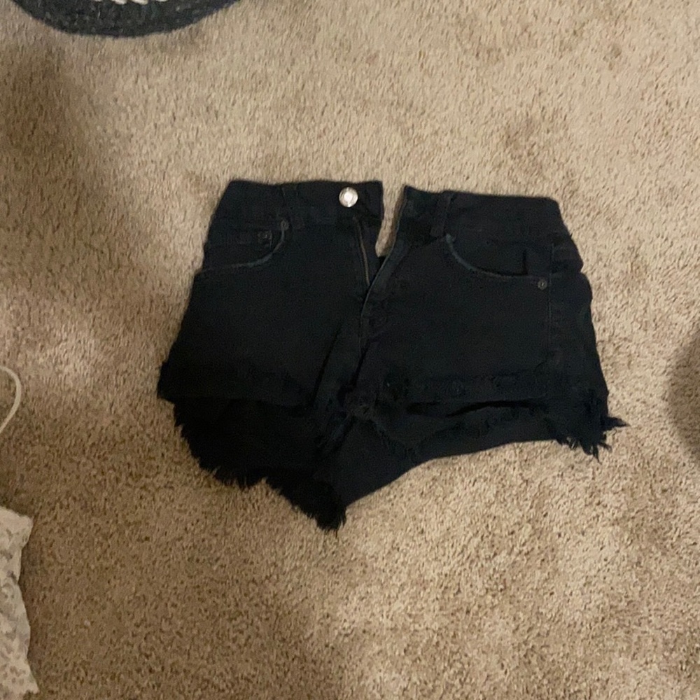 American eagle, black, ripped shorts, size 4